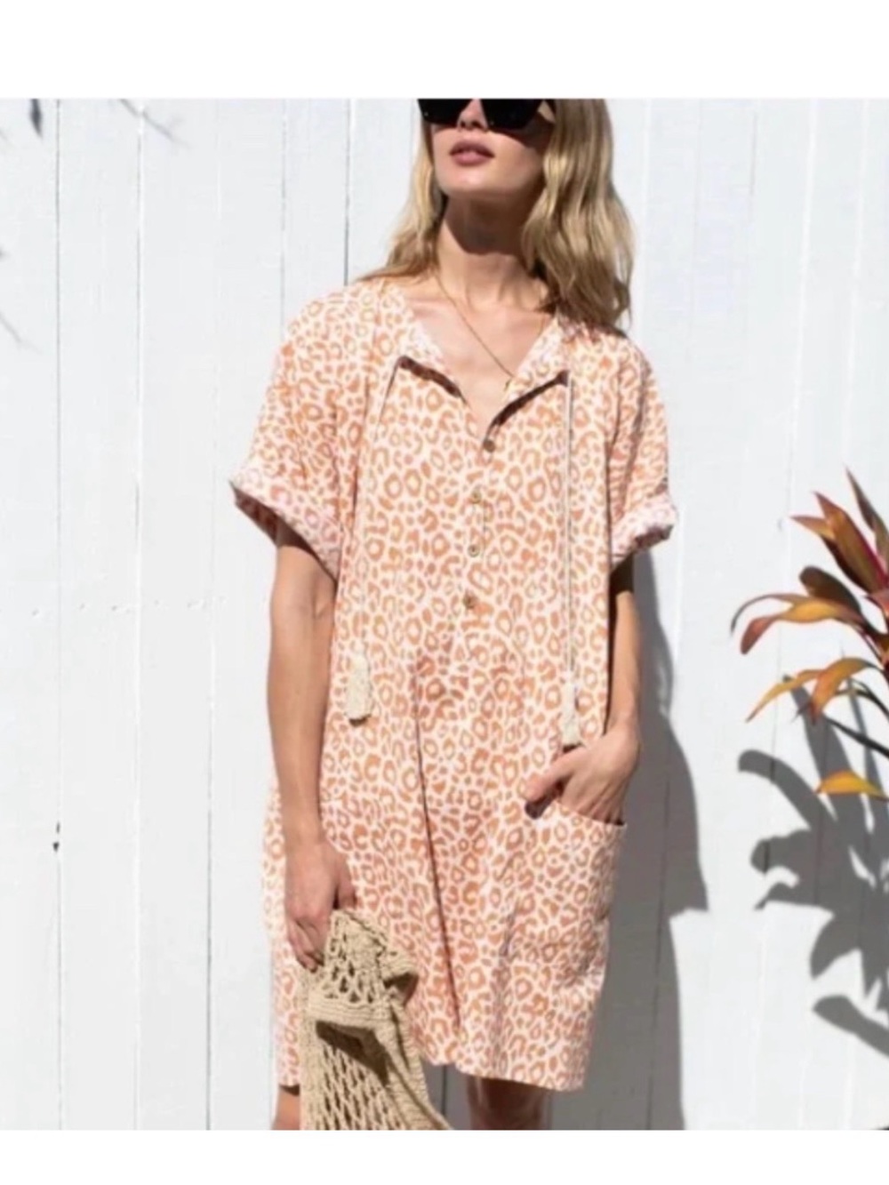 Emerson Fry Leopard Short-Sleeve Caftan